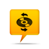 Yellow Comment Bubble Icon Media Cd Refresh Image