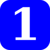 Blue, Rounded, Square With Number 1 Clip Art
