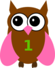 Pink Owl Olivia Birthday 4 Clip Art
