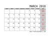 March Calendar With Week Template Printable Image