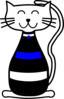 White Blue And Black Cat Clip Art