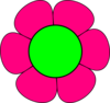 Large Green And Pink Flower Clip Art