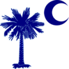 Sc Palmetto Tree - Blue Clip Art