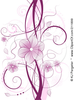Purple Floral Vine With Blossoms And Tendrils Over White Poster Art Print Image