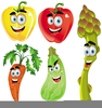 Fruit And Vegetable Characters Clipart Image
