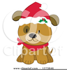Dog With Santa Hat Clipart Image