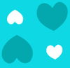 Blue Hearts White Green Image