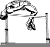 Black And White Track And Field Clipart Image