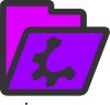 Open Violet Folder Icon Clip Art