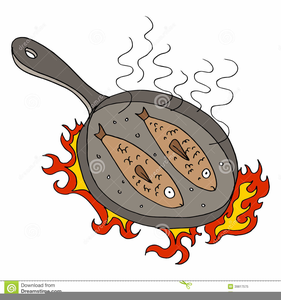 Cooking Food In Large Frying Pan Free Stock Photo - Public Domain