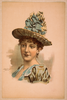 [head-and-shoulders Image Of Brunette Woman, Facing Right, Wearing Large Blue Hat] Image