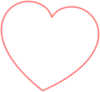 Red Outline Heart 7degree Clip Art