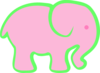 Pink And Green Elephant Clip Art