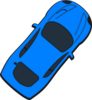 Blue Car - Top View - 50 Clip Art