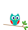 Blue And Red Owl Clip Art