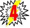 Four Explosion Lighting Bolt Clip Art