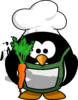 Penguin Chef With Carrot Clip Art