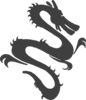 Grey Silhouette Dragon Clip Art