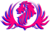 Pink Lion Crest Clip Art