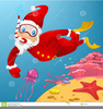 Scuba Diving Christmas Card Clipart Image
