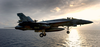 An F/a-18e Super Hornet Assigned To The Eagles Of Strike Fighter Squadron One One Five (vfa-115) Flies Into The Late Afternoon Sky After Launching From Uss John C. Stennis (cvn 74) Image