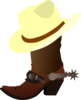 White Cowboy Hat And Boots Clip Art