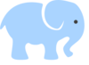 Baby Blue Elephant Clip Art