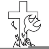Flame And Cross Clipart Image