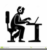 Man Working Desk Clipart Image