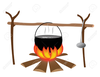 Pot Over Fire Clipart Image