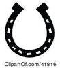 Clipart Illustration Of A Black Lucky Horse Shoe Image