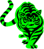 Green Striped Tiger Clip Art