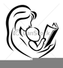 Mother Child Reading Clipart Image