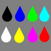 Colored Raindrops Clip Art