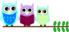 Owl Family Reading Clip Art
