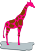 Giraffe Pink Brown Clip Art