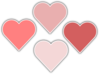 Various Shades Of Pink Hearts Clip Art