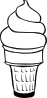 Soft Serve Ice Cream Cone (b And W) Clip Art