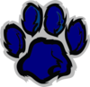 Navy Blue Wild Cat Paw Clip Art