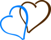 Brown And Blue Hearts Clip Art