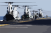 Three Ch-46 Sea Knight Helicopters Prepare To Launch From The Flight Deck Aboard Uss Wasp (lhd 1) Clip Art