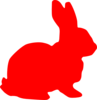 Red Rabbit Silouette Clip Art