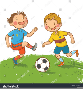 kids playing soccer clipart