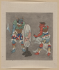 [two Mythological Buddhist Or Hindu Figures, One Holding A Captive And Showing Him An Image In A Magic Mirror Of A Man Falling Off A Boat During A Fight] Image