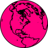 Black And Pink Globe Clip Art