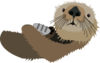 Otter With Shell  Clip Art