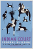 Indian Court, Federal Building, Golden Gate International Exposition, San Francisco, 1939 Antelope Hunt From A Navaho Drawing, New Mexico / Siegriest. Clip Art