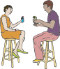 Couple Having Drinks Clip Art