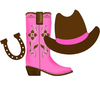 Pink Cowboy Boot Clipart Image