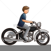 Man Riding Motorcycle Clipart Image